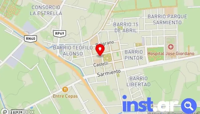 mapa de Municipalidad de Albardón Ayuntamiento de la localidad en Villa Gral. San Martin